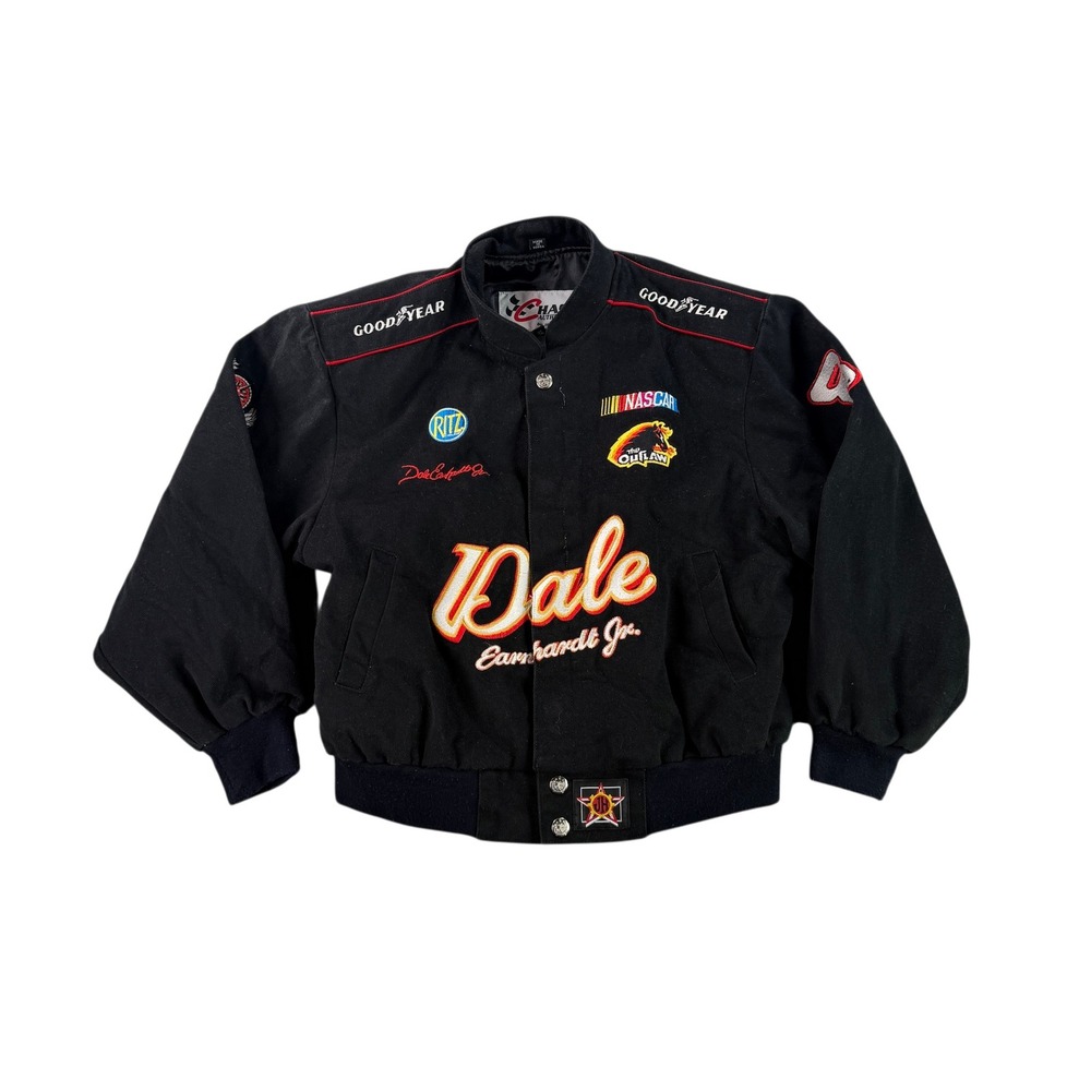 Chase Authentics Dale Earnhardt Jr Racing Jacket Kids XL Black NASCAR Twill 8